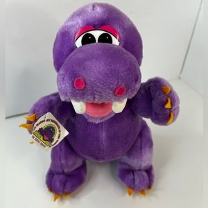 1993 Cousin Clyde Purple Pink Dinosaur Dino Stuffed Animal Plush Toy Vintage NWT